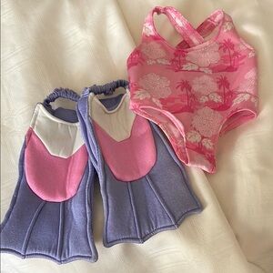 Build-A-Bear Pink Swimsuit with Flippers